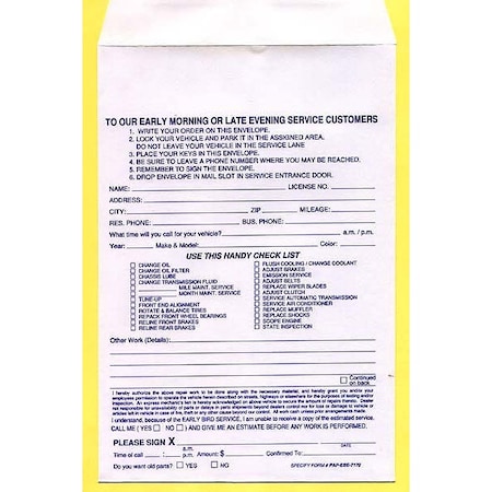 Asp Early Bird Envelopes, Qty 100 Pk 7213